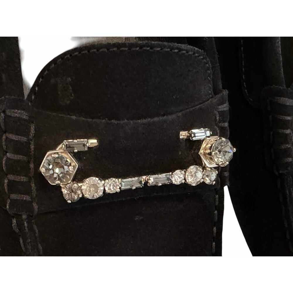 Tod's Women's Balck Suede Rhinestone Driving Shoes sz 40/ 9 - Picture 5 of 9